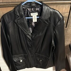 Black leather jacket